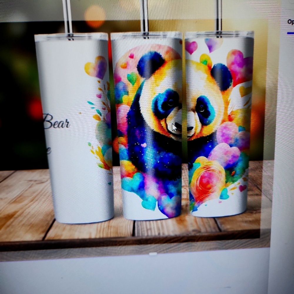20oz Custom Panda Bear Love Tumbler